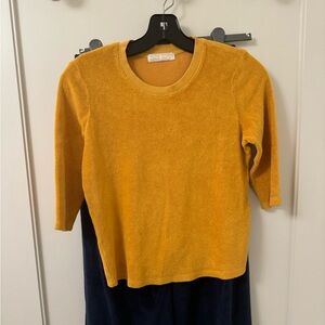 Suzie Kondi Corfu Elbow Sleeve French Terry Shirt Size XS in Kitrino